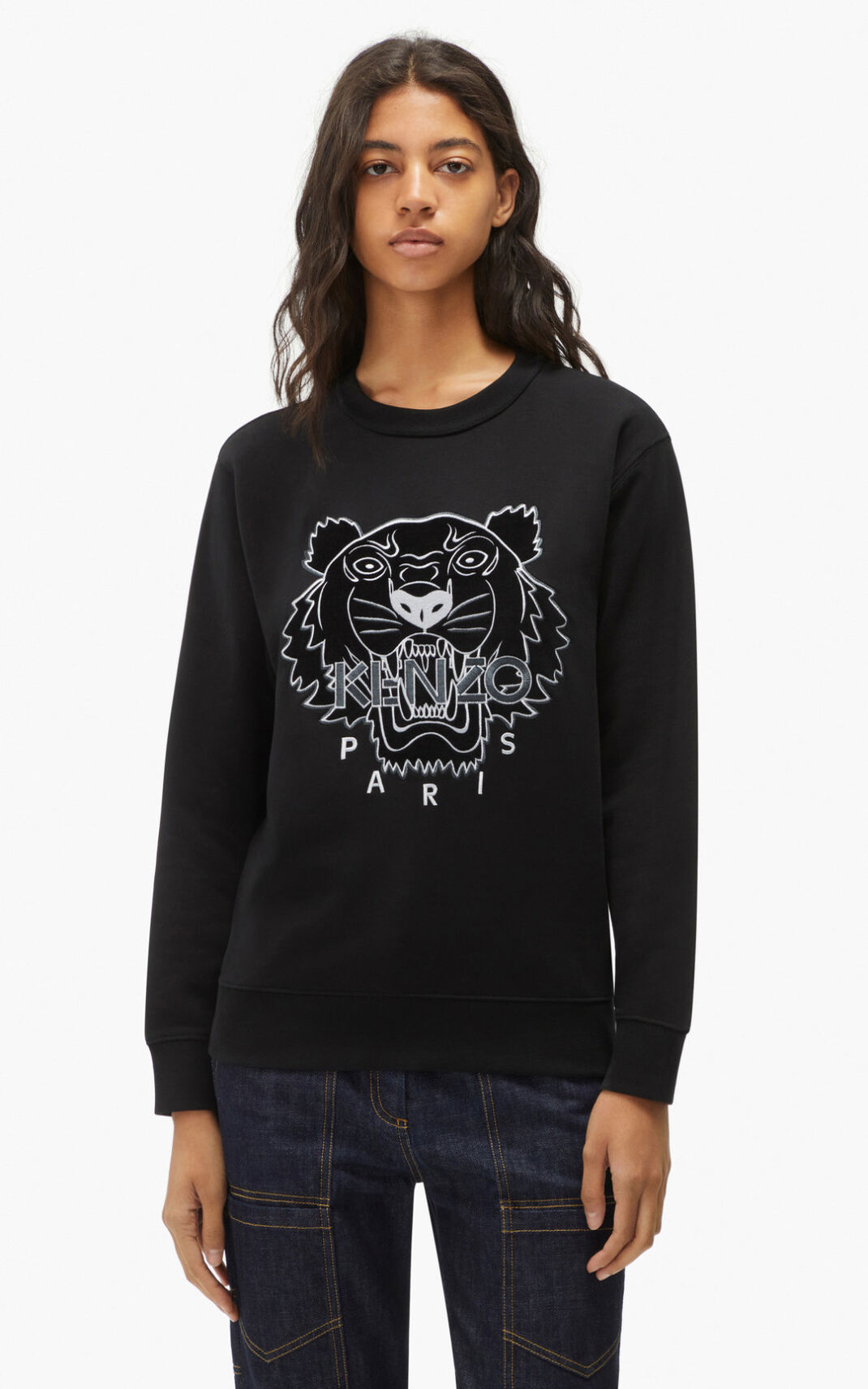 Sweatshirt Kenzo The Inverno Capsule Tiger Feminino - Pretas | 403TWGZYL